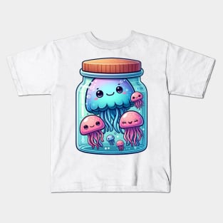 Cute Jellyfish in a Jar Illustration Kids T-Shirt